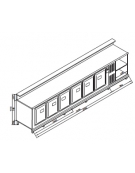 Banco bar refrigerato 6 sportelli motore interno da cm. 400