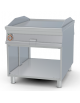 Fry-top elettrico passante liscio cromato su mobile a giorno - piastra 76x85 - 2 zone di cottura - cm 80x110x90h
