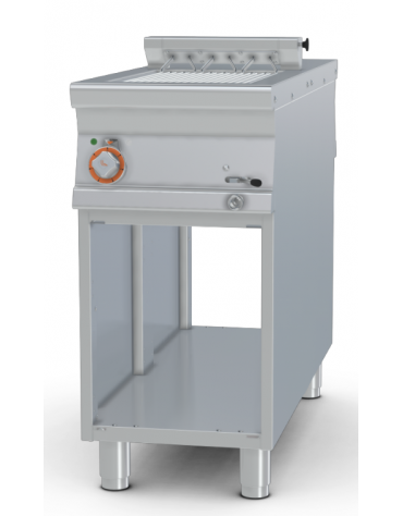 Griglia elettrica contact passante su mobile a giorno, cottura diretta su resistenza in acciaio inox ribaltabile - cm 40x110x90h