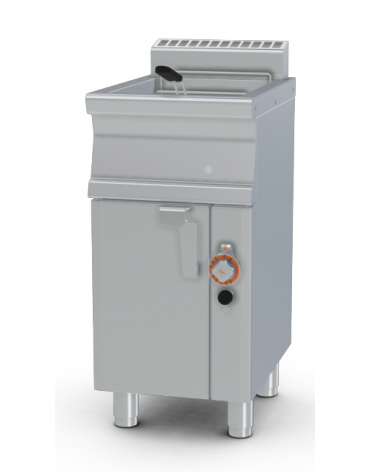 Friggitrice a gas su mobile, Lt 13, vasca cm 32,5x31,5x36h, 1 cesto - cm 40x55x90h