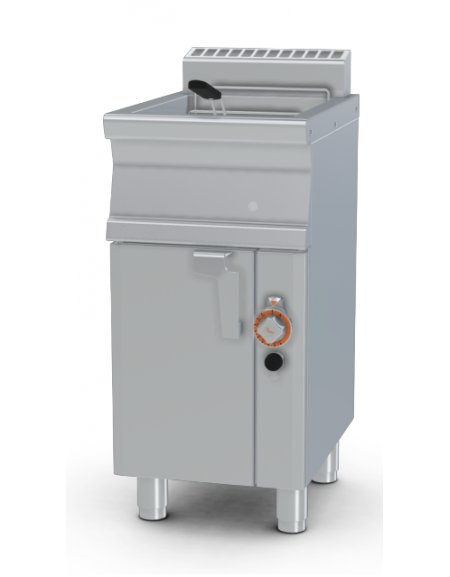 Friggitrice a gas su mobile, Lt 13, vasca cm 32,5x31,5x36h, 1 cesto - cm 40x55x90h