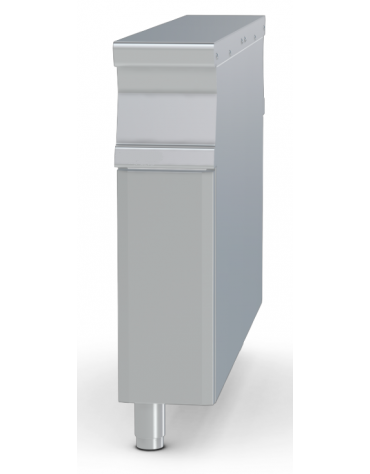 Piano di lavoro passante inox CrNi 18/10 AISI 304, su mobile con bacinelle inox o in plastica - cm 20x110x90h