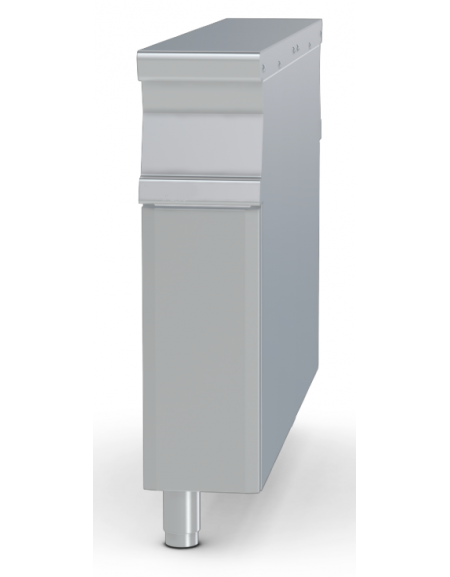 Piano di lavoro passante inox CrNi 18/10 AISI 304, su mobile con bacinelle inox o in plastica - cm 20x110x90h