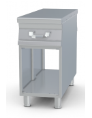 Piano lavoro passante inox AISI 304 su mobile a giorno - 2 cassetti, 2 bacinelle GN-2/3 inox - cm 40x110x90h