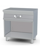 Piano di lavoro inox AISI 304 su mobile a giorno, 1 cassetto, 1 bacinella GN-1/1 e 1 bacinella GN-1/3 cm.15h inox - cm 40x55x90h
