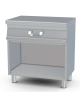 Piano di lavoro inox AISI 304 su mobile a giorno, 1 cassetto, 1 bacinella GN-1/1 e 1 bacinella GN-1/3 cm.15h inox - cm 80x55x90h