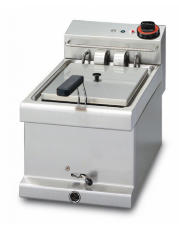 Friggitrice elettrica da banco - 1 vasca da Lt 8, cm 22x32,5x20h - trifase Kw 5,4 - cm 30x51x25h