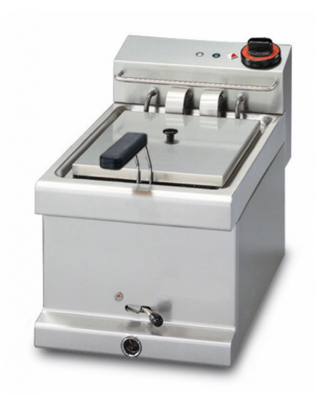 Friggitrice elettrica da banco - 1 vasca da Lt 8, cm 22x32,5x20h - trifase Kw 5,4 - cm 30x51x25h