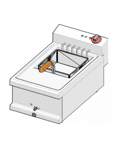 Friggitrice elettrica da banco - 1 vasca da Lt 10, cm 29x32,5x20h  - trifase Kw 6 - cm 40x70x25h