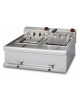 Friggitrice elettrica da banco - 2 vasche Lt 10+10, cm 29x32,5x20h cad.  - trifase Kw 12 - cm 80x70x25h