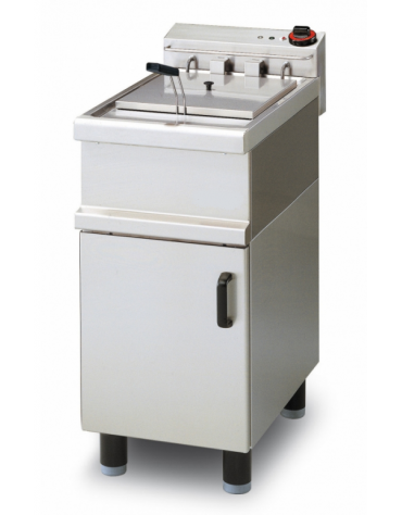 Friggitrice elettrica su mobile - 1 vasca Lt 15, cm 33x40x18,5h - trifase Kw 9 - cm 40x70x85h