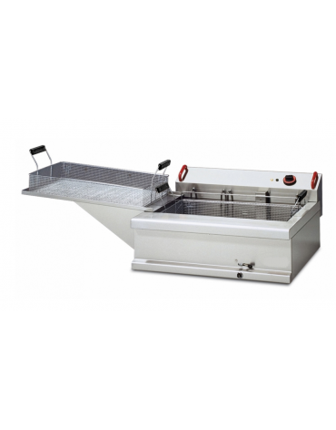 Friggitrice elettrica da banco per pasticceria Lt 24, vasca cm 70x42,5x17,5h - trifase Kw 10,2, voltaggio 400V~3N - cm 80x70x25h
