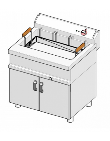 Friggitrice elettrica su mobile per pasticceria Lt 24, vasca cm 70x42,5x17,5h - trifase Kw 10,2, voltaggio 230V~3 - cm 60x70x85h