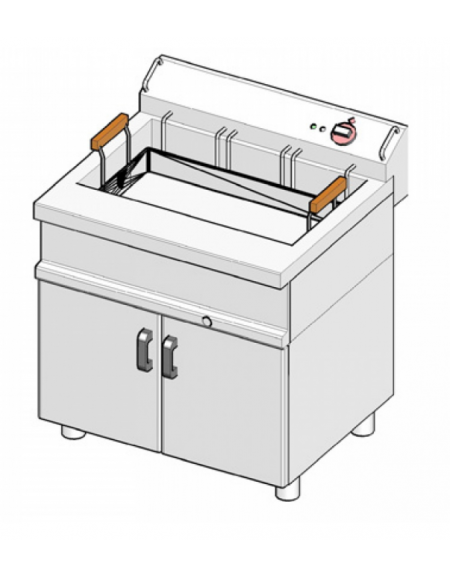 Friggitrice elettrica su mobile per pasticceria Lt 24, vasca cm 70x42,5x17,5h - trifase Kw 10,2, voltaggio 230V~3 - cm 60x70x85h