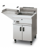 Friggitrice a gas su mobile per pasticceria Lt 20, dim. vasca cm 50x38x24h - dimensioni tot. cm 60x70x85h