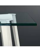 Tavolo riunione piano in vetro trasparente e struttura metallica - Colori struttura a scelta - cm 180x90x72h