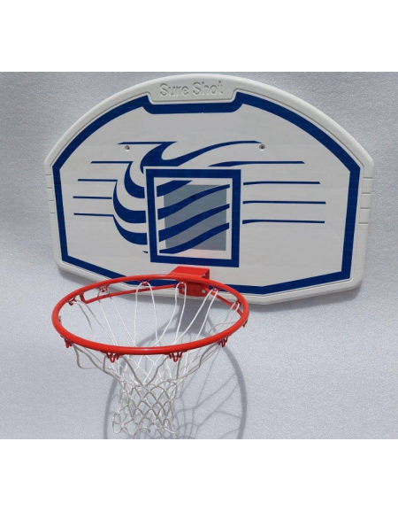 Mezzo impianto basket a parete fisso, tabellone ovale cm. 114 x 73. Sbalzo 20 cm.