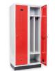 ARMADIO AD UN POSTO PER CAMERA DI DEGENZA IN LAMIERA D'ACCIAIO CON TRAMEZZA E RIPIANO PORTA SCARPE - CM 80x50x175h