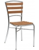 Sedia in alluminio anodizzato e legno di rovere - cm 40x44x95h