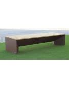 Panchina piana con doghe in legno di pino con finitura zincata verniciata - cm 230x67,5x47h
