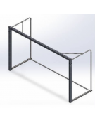 Porte pallamano in alluminio con frontone richiudibile - cm 300x200 profondità cm 100 - verniciate bianco blu