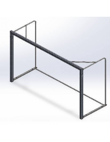 Porte pallamano in alluminio con frontone richiudibile - cm 300x200 profondità cm 100 - verniciate bianco blu