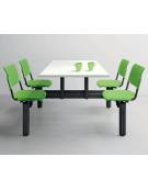 TAVOLO MENSA CON 4 SEDUTE FISSE IN POLIPROPILENE - DIMENSIONI PIANO CM 120X80