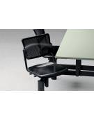 TAVOLO MENSA CON 4 SEDUTE FISSE IN POLIPROPILENE - DIMENSIONI PIANO CM 120X80