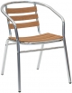 Poltroncina in alluminio anodizzato e legno di rovere - cm 44x42x72h