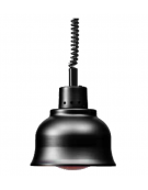 Lampada riscaldante in alluminio anodizzato nero opaco, potenza 250 W - diametro mm 225 con luce rossa