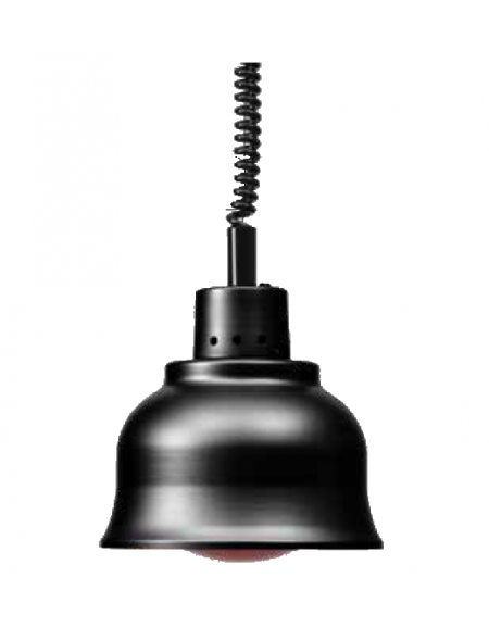 Lampada riscaldante in alluminio anodizzato nero opaco, potenza 250 W - diametro mm 225 con luce bianca