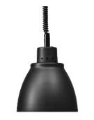 Lampada riscaldante in alluminio anodizzato, potenza 250 W - diametro 225 mm con luce bianca - colore nero opaco
