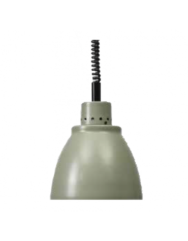 Lampada riscaldante in alluminio verniciato, potenza 250 W - diametro 225 mm con luce rossa - colore grigio cemento semilucido