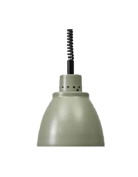 Lampada riscaldante in alluminio verniciato, potenza 250 W - diametro 225 mm con luce bianca - colore grigio cemento semilucido