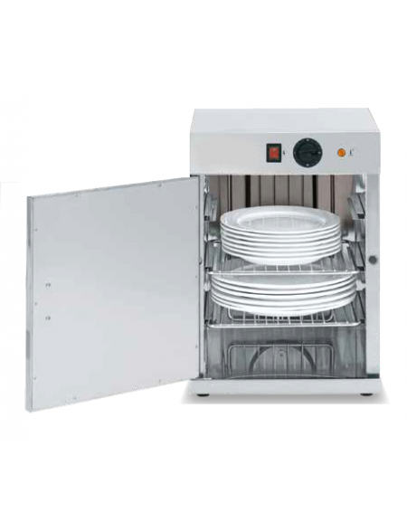 Mobile scaldapiatti in acciaio inox, porta e pareti coibentate, potenza Watt 400 - mm 396x402x555h