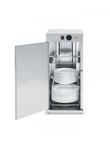 Mobile scaldapiatti in acciaio inox, porta e pareti coibentate, potenza Watt 750 - mm 396x402x865h