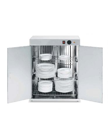 Mobile scaldapiatti in acciaio inox, porta e pareti coibentate, potenza Watt 1500 - mm 636x370x733h
