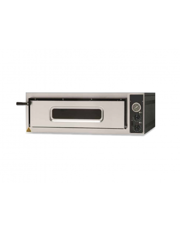 Forno pizzeria elettrico con singola camera di cottura da cm 70x70x14h - 4 pizze - potenza Kw 4,8 - dim. mm 930x840x335h