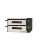 Forno pizza elettrico con doppia camera di cottura da cm 70x70x14h cad., 4+4 pizze - potenza Kw 9,6 - dim. mm 930x840x545h