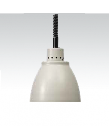 Lampada riscaldante in alluminio verniciato, potenza 250 W - diametro 225 mm con luce bianca - colore grigio light semilucido