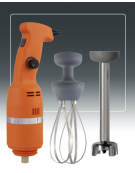 Mixer ad immersione con variatore di velocità + frusta e mescolatore in acciaio inox - potenza Watt 250 - rpm 2.500/ 15.000