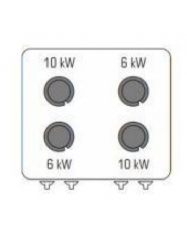 Cucina a gas 4 fuochi da banco in acciaio Inox con piano ermetico - potenza fuochi 2x6kw + 2x10kw - cm 80x90x28h