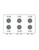 Cucina a gas 6 fuochi da banco in acciaio Inox con piano ermetico - potenza fuochi 3x6kw + 3x10kw - cm 120x90x28h