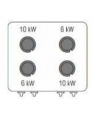Cucina a gas 4 fuochi su vano aperto in acciaio Inox con piano ermetico - potenza fuochi 2x6kw + 2x10kw - cm 80x90x90h
