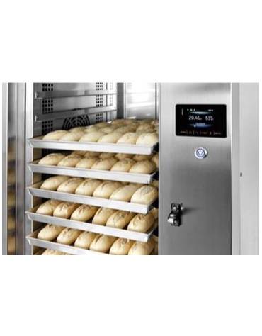 CELLA DI LIEVITAZIONE CON UMIDIFICATORE RISCALDATA CON ANTA BATTENTE TAMBURATA-PORTATA 20 TEGLIE CM 60X40-CM 74X70X200H