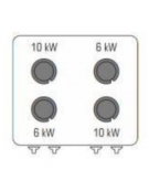 Cucina a gas 4 fuochi su forno a gas GN 2/1, camera cm 57,5x65x30, potenza fuochi 2x6kw + 2x10kw - cm 80x90x90h