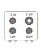 Cucina a gas 4 fuochi su forno a gas GN 2/1, camera cm 57,5x65x30, potenza fuochi 1x6kw + 2x10kw + 1x11Kw - cm 80x90x90h