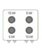 Cucina a gas 4 fuochi su forno elettrico statico GN 2/1, camera cm 57,5x65x30, potenza fuochi 2x6kw + 2x10kw - cm 80x90x90h