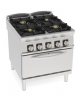 Cucina a gas ermetica 4 fuochi, potenza 2x6kw+2x10kw - su forno elettrico ventilato GN 1/1 - cm 80x90x90h