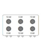 Cucina a gas ermetica 6 fuochi su forno elettrico ventilato GN 1/1, potenza fuochi 3x6kw+3x10kw - cm 80x90x90h